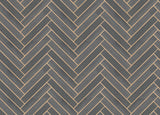 Herringbone Wood Veneer Graphite Wallpaper by Ronald Redding