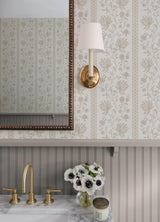 Edgemoor Taupe by Erin Gates Jacobean Stripe Wallpaper – A‑Street Prints AST6350