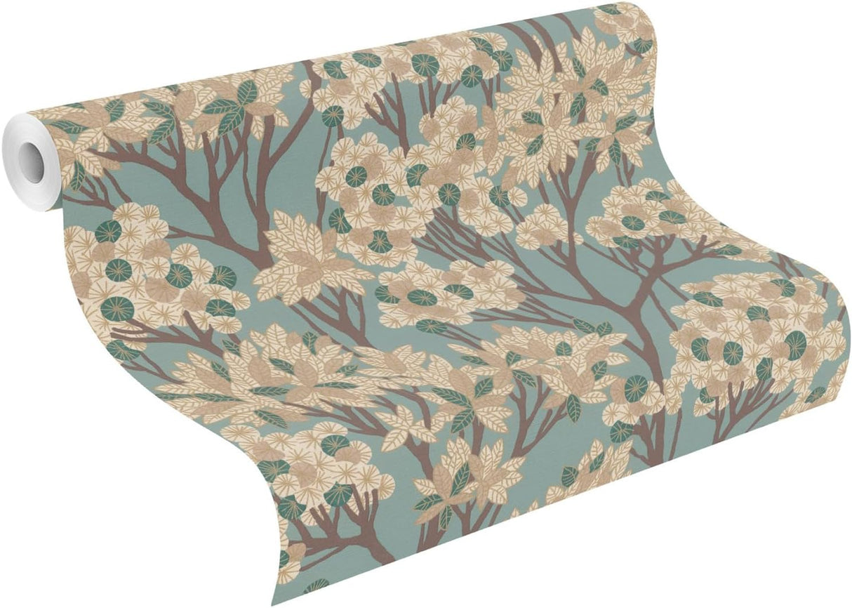 Stickley Sky Blue by Rasch Tree Wallpaper – Brewster Home Fashions RH580013