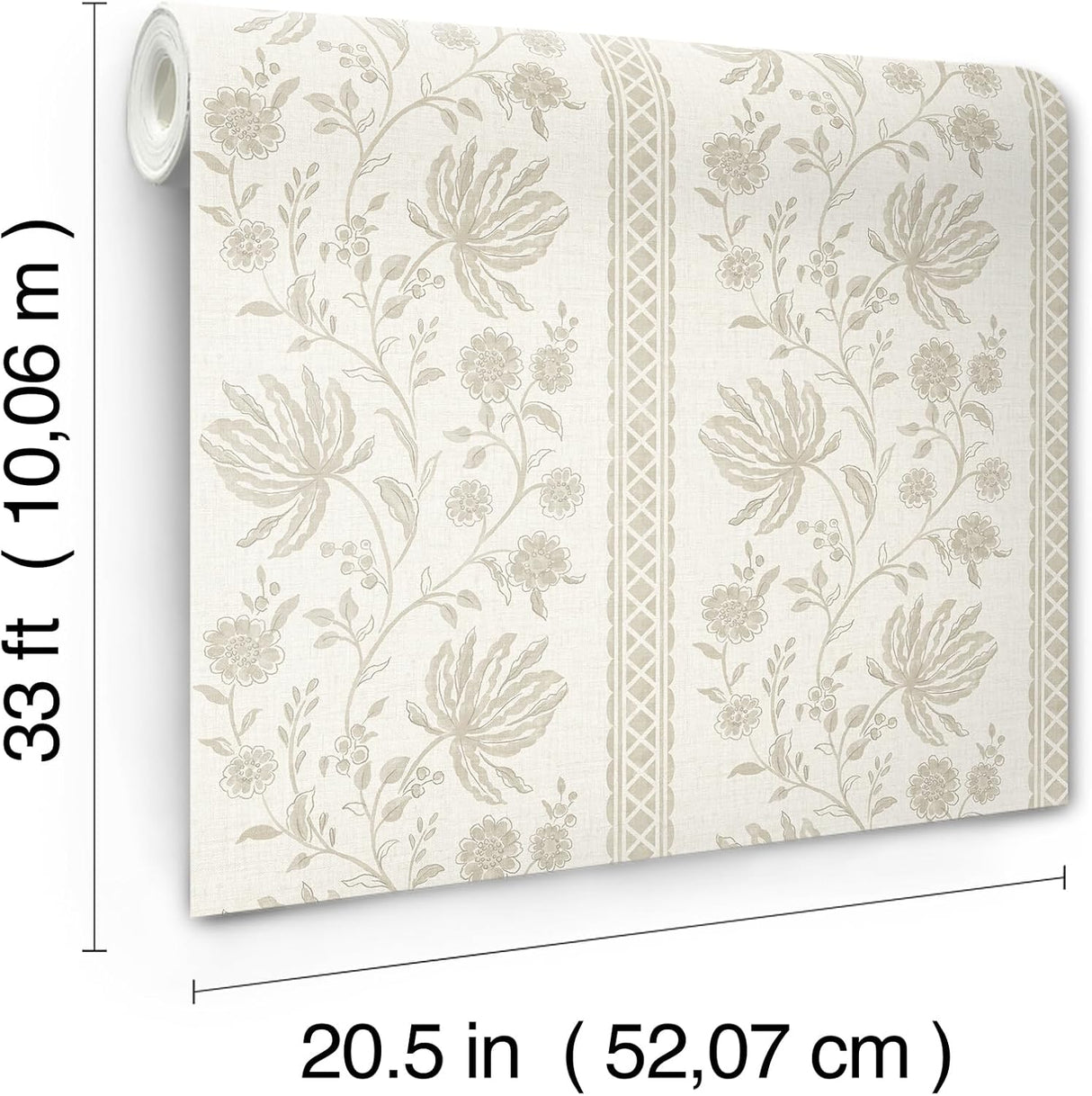 Edgemoor Taupe by Erin Gates Jacobean Stripe Wallpaper – A‑Street Prints AST6350