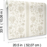 Edgemoor Taupe by Erin Gates Jacobean Stripe Wallpaper – A‑Street Prints AST6350