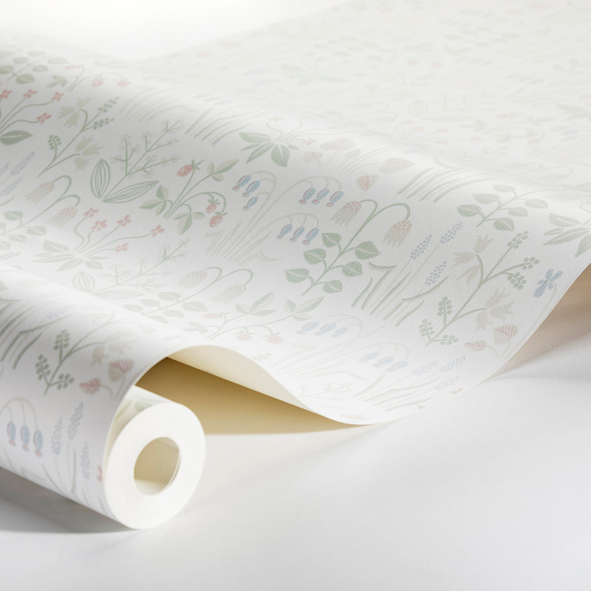 Strawberry Field Ivory by Boråstapeter Scandinavian Floral Wallpaper – Schumacher 7217