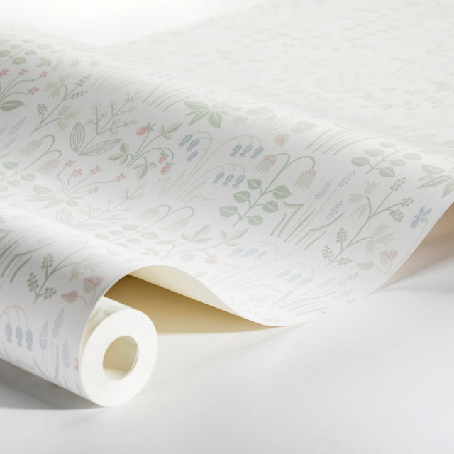 Strawberry Field Ivory by Boråstapeter Scandinavian Floral Wallpaper – Schumacher 7217
