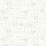 Strawberry Field wallpaper in ivory by Boråstapeter for Schumacher, whimsical Scandinavian floral and strawberry pattern.