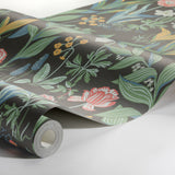 Spring Garden Charcoal Multi by Boråstapeter Vibrant Floral Wallpaper – Schumacher 7219