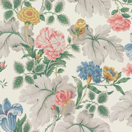 Carnation Garden Mural wallpaper by Boråstapeter for Schumacher, featuring a vibrant floral design in multi colors.