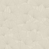 Ginkgo wallpaper in stone by Boråstapeter for Schumacher, featuring delicate ginkgo leaves in a subtle neutral palette.