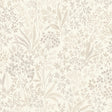 Nocturne wallpaper in stone and gold by Boråstapeter for Schumacher, featuring a detailed botanical and berry pattern.