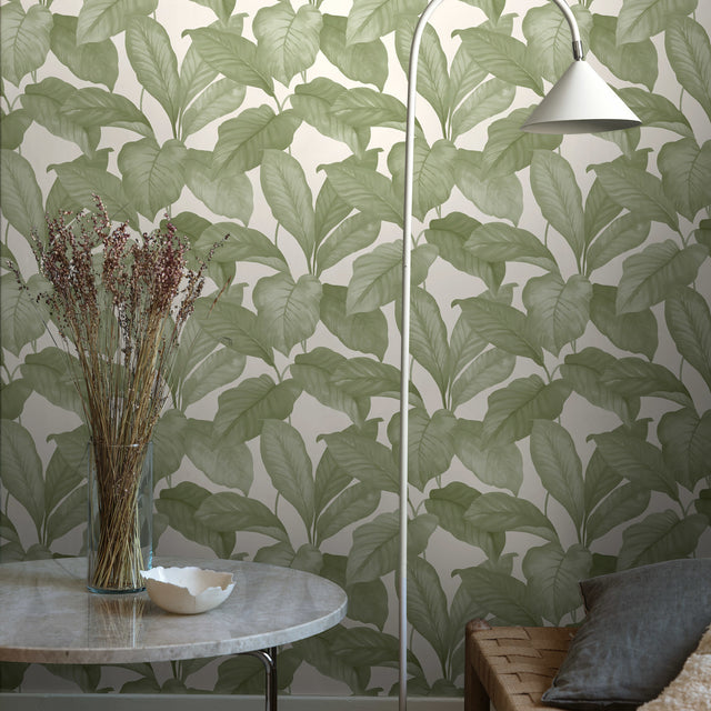 Bo Leaf Green by Boråstapeter Botanical Wallpaper – Schumacher 7402