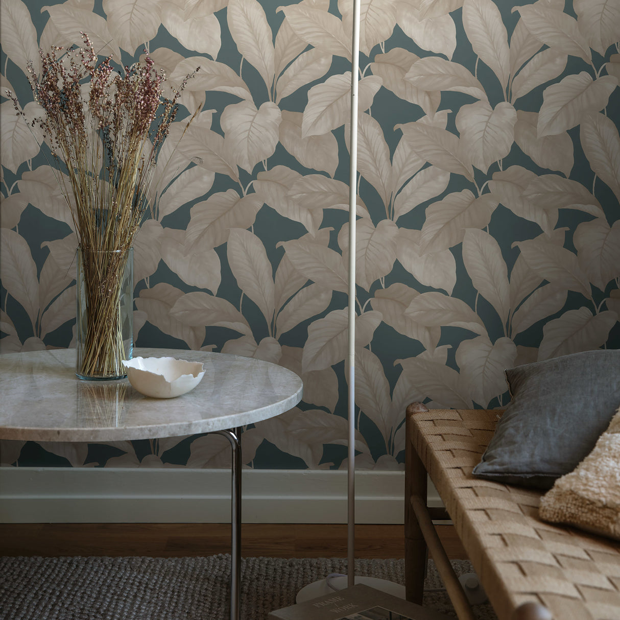 Bo Mineral Leaf Print Wallpaper by Boråstapeter – Schumacher 7404