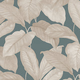 Boråstapeter Bo Mineral leaf print wallpaper in beige and blue by Schumacher