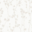 Disa Bone wallpaper by Boråstapeter for Schumacher, featuring delicate twigs and buds in a minimalist Scandinavian style.