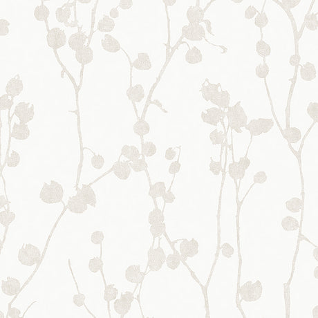 Disa Bone wallpaper by Boråstapeter for Schumacher, featuring delicate twigs and buds in a minimalist Scandinavian style.
