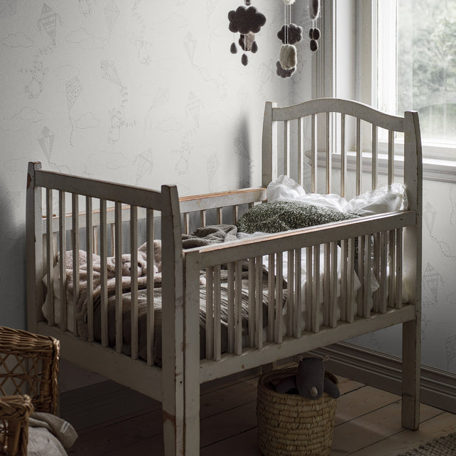 Up & Away Ivory by Boråstapeter Whimsical Bunny and Kite Wallpaper – Schumacher 7459