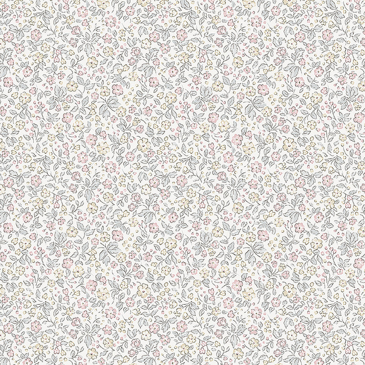 Jasmine Ivory floral wallpaper by Boråstapeter and Schumacher, delicate small flowers in soft pastel colors