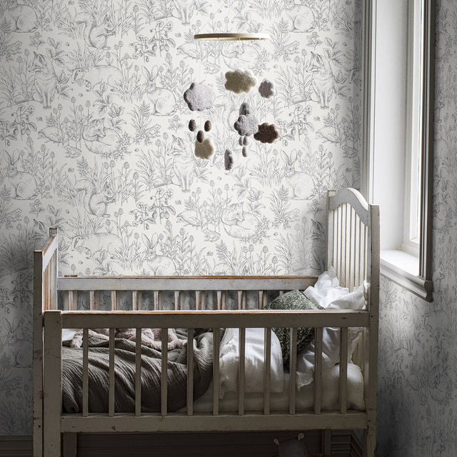Forest Friends Ivory by Boråstapeter Woodland Animal Wallpaper – Schumacher 7478
