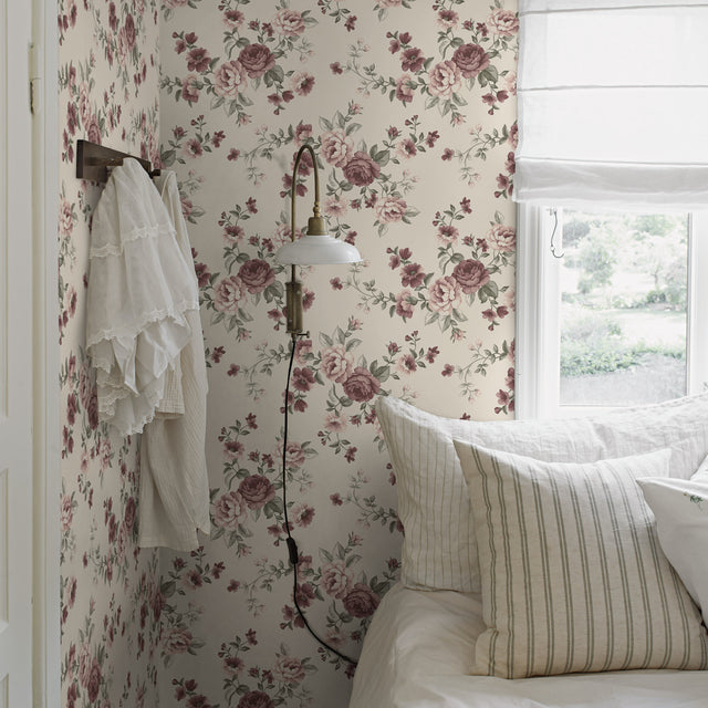NOMI Blush Floral Wallpaper by Boråstapeter – Schumacher 7485