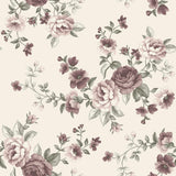 NOMI Blush floral wallpaper by Boråstapeter for Schumacher, romantic vintage rose pattern in blush pinks and greens