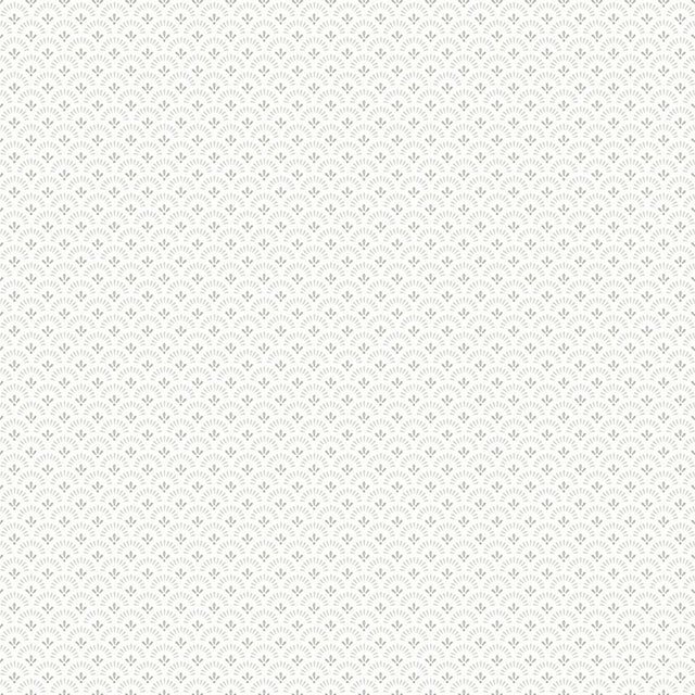 Daisy Ivory wallpaper by Boråstapeter for Schumacher, Scandinavian floral pattern roll and detail view