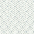Ester wallpaper in Mineral by Boråstapeter for Schumacher, featuring a stylized diamond trellis pattern with leaves and dots.