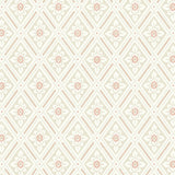 Ester wallpaper by Boråstapeter for Schumacher, featuring a stylized diamond trellis pattern in natural tones.