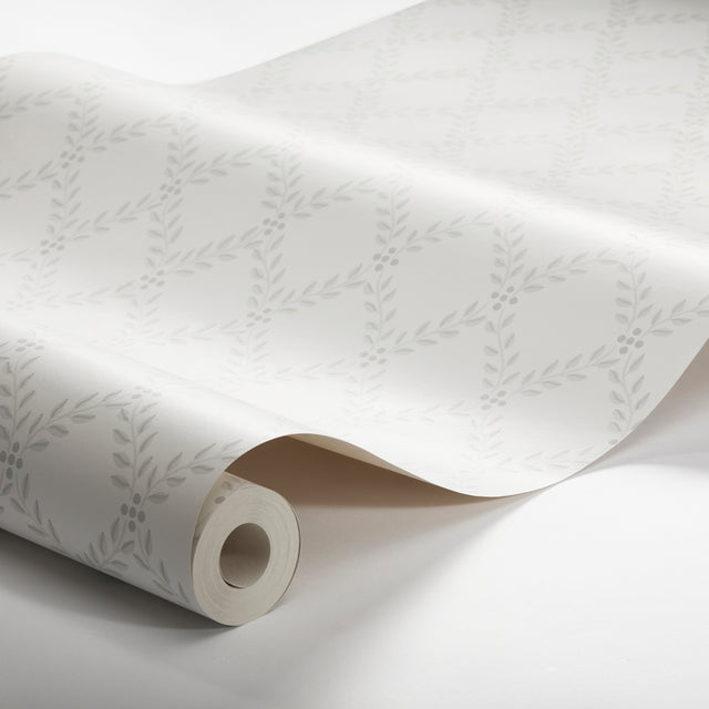 Trellis Leaves Grey by Boråstapeter Classic Trellis Foliage Wallpaper – Schumacher 7670