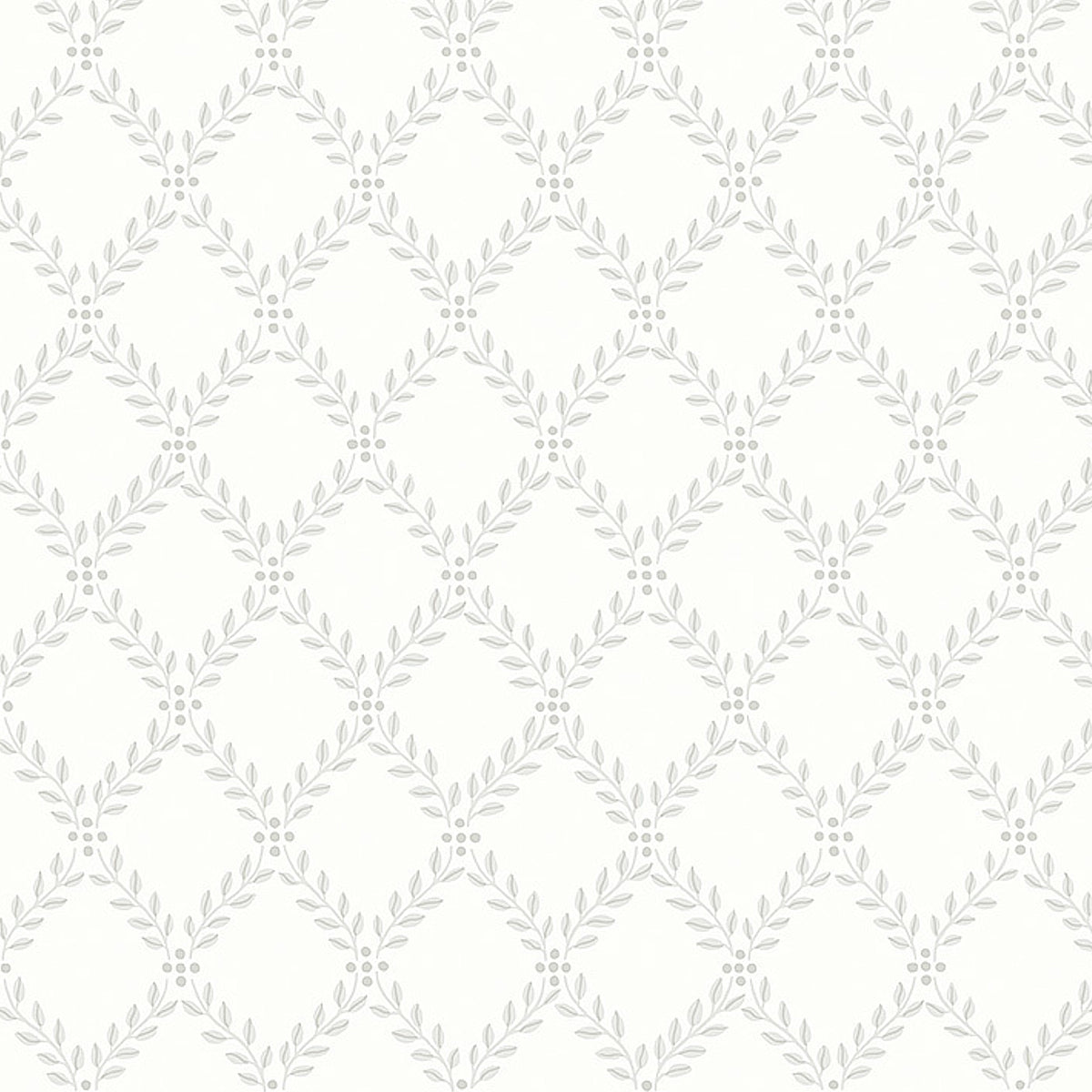 Trellis Leaves grey wallpaper by Boråstapeter for Schumacher, featuring a classic trellis print of elegantly arranged foliage.