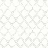 Trellis Leaves grey wallpaper by Boråstapeter for Schumacher, featuring a classic trellis print of elegantly arranged foliage.