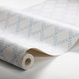 Trellis Leaves Blue by Boråstapeter Classic Trellis Foliage Wallpaper – Schumacher 7672