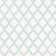 Trellis Leaves blue wallpaper by Boråstapeter for Schumacher, classic trellis foliage pattern on non-woven material