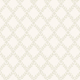 Trellis Leaves wallpaper in a natural colorway by Boråstapeter for Schumacher, featuring a classic trellis pattern of elegantly arranged foliage.