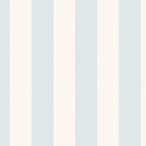 Falsterbo Stripe wallpaper in sky blue and white by Boråstapeter for Schumacher, classic vertical stripe pattern.
