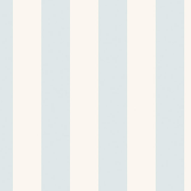 Falsterbo Stripe wallpaper in sky blue and white by Boråstapeter for Schumacher, classic vertical stripe pattern.
