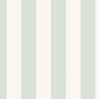 Falsterbo Stripe mineral wallpaper by Boråstapeter for Schumacher, classic vertical stripe in soft mineral green and white.