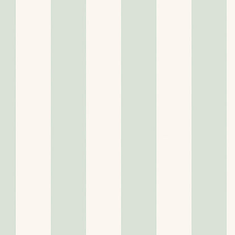 Falsterbo Stripe mineral wallpaper by Boråstapeter for Schumacher, classic vertical stripe in soft mineral green and white.