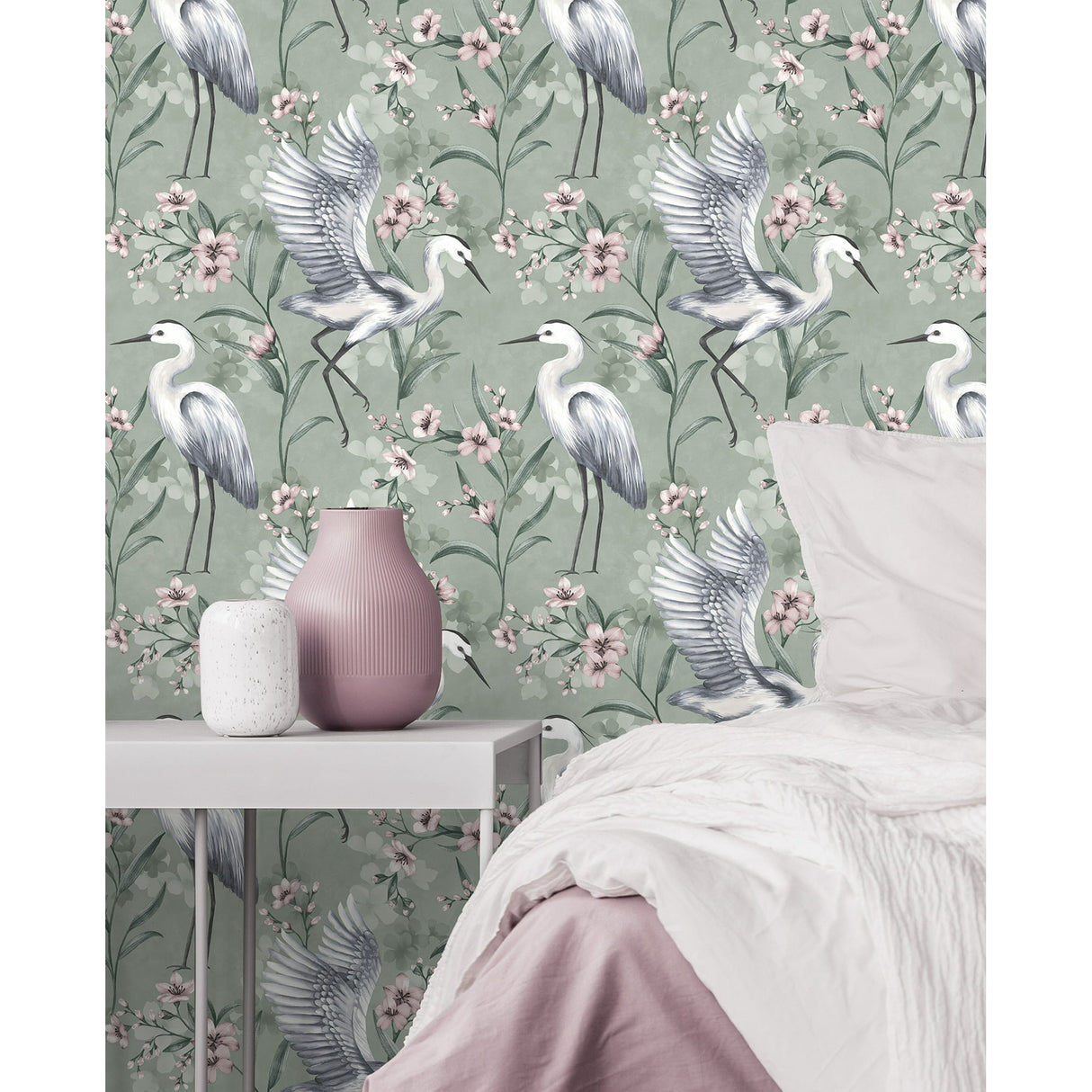 Simonetta Seafoam by Fine Decor Heron Wallpaper – Brewster Home Fashions FD43826