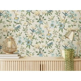 Elspeth Light Yellow by Fine Decor Floral Trail Wallpaper – Brewster Home Fashions FD43448