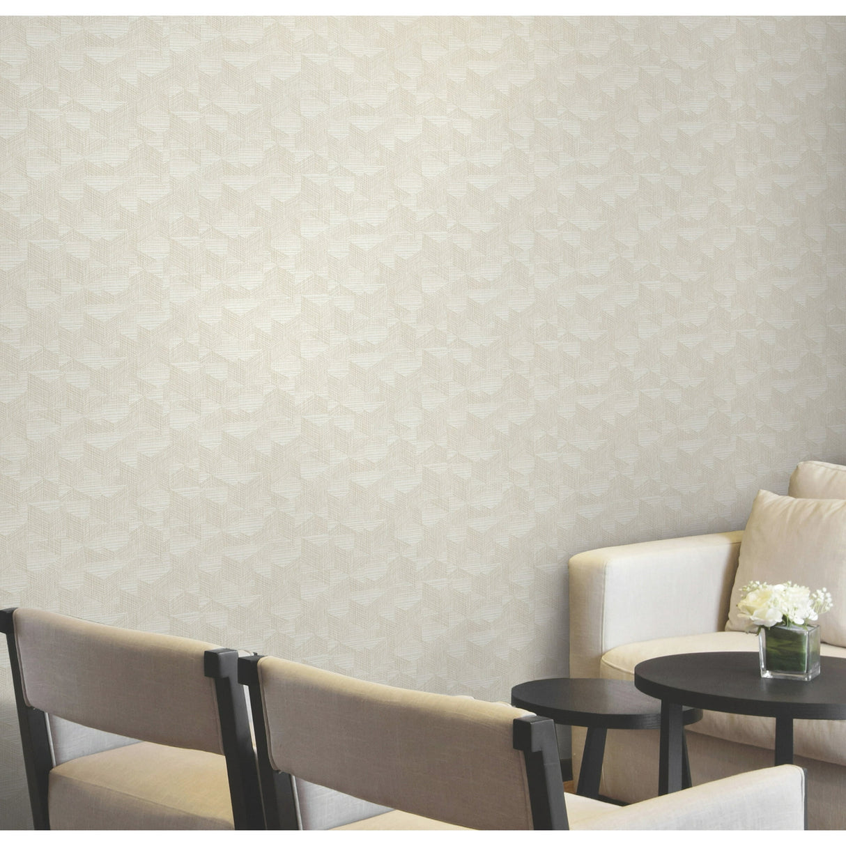 Naila Ivory Geo Weave by Warner Textured Wallpaper- Brewster Home Fashions 4181-4751