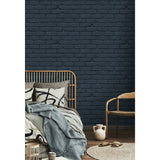 Alpin Navy by Fine Decor Painted Brick Wallpaper – Brewster Home Fashions FD43602