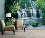 Pura Kaunui Falls Green Scenic Wall Mural - Komar 8-256