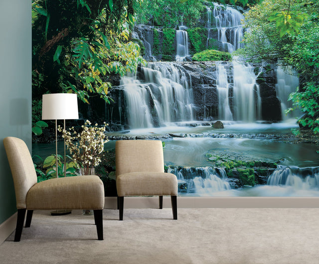 Pura Kaunui Falls Green Scenic Wall Mural - Komar 8-256