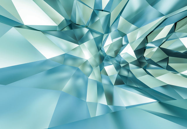 3D Crystal Cave Blue Abstract Graphics Wall Mural  Komar 8-879