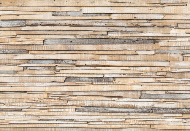 Whitewashed Wood Faux Effects Wall Mural in Whitewashed - Komar 8-920