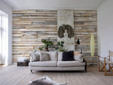 Whitewashed Wood Faux Effects Wall Mural in Whitewashed - Komar 8-920