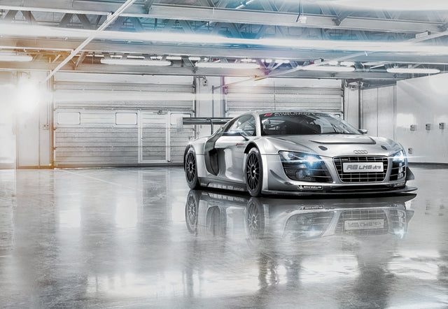 Audi R8 Le Mans Black & White Graphics Wall Mural - Komar 8-957