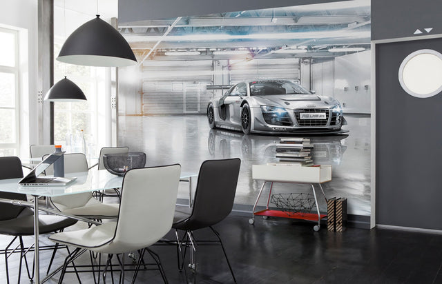 Audi R8 Le Mans Black & White Graphics Wall Mural - Komar 8-957