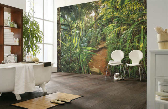 Jungle Trail Green Photographic Nature Wall Mural - Komar 8-989