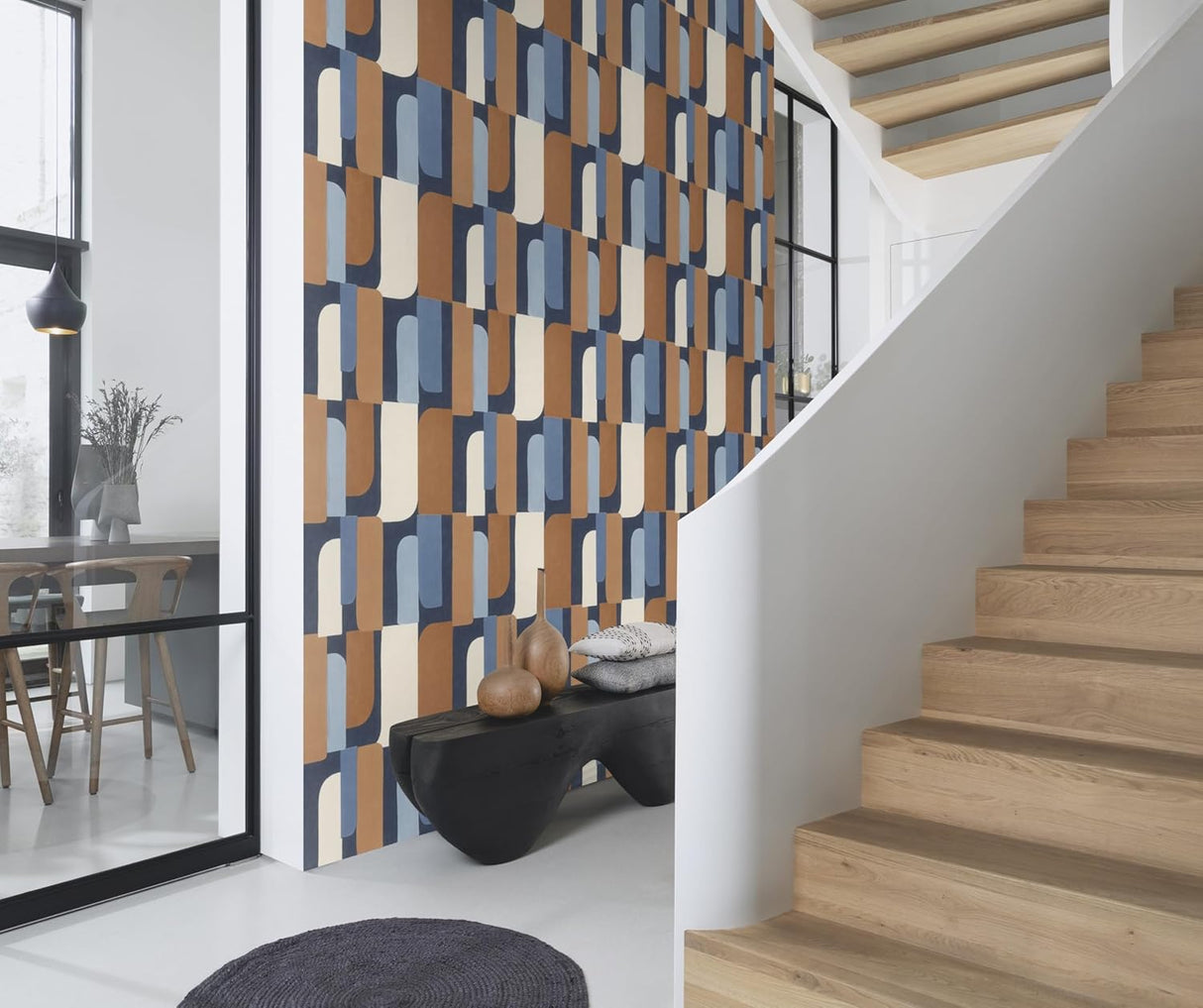 Derain Blue by Rasch Geometric Wallpaper- Brewster Home Fashions RH330519