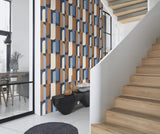 Derain Blue by Rasch Geometric Wallpaper- Brewster Home Fashions RH330519