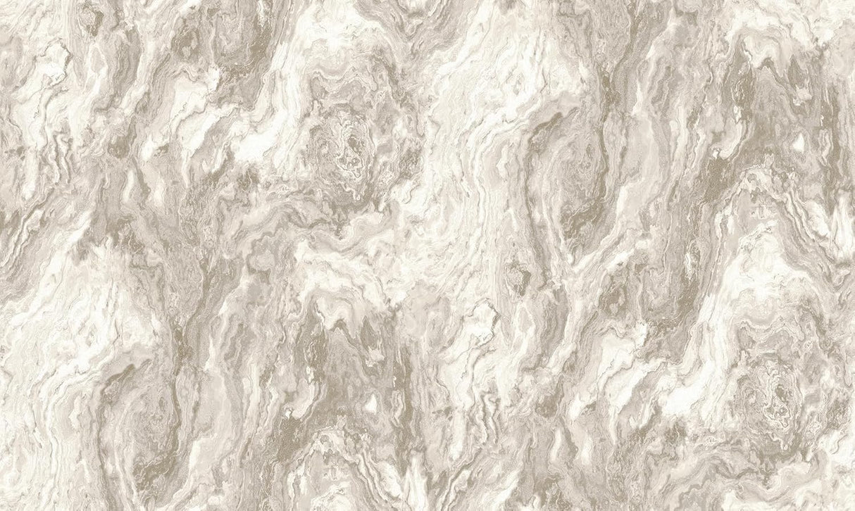 Star Taupe Marble Wallpaper by Advantage, glam taupe marble pattern room scene